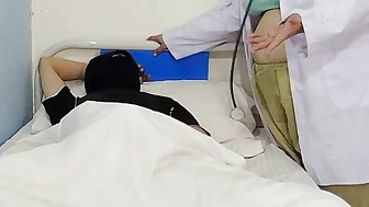 Muslim BBW doctor with anal sex by desi indian patient, doctor cowgirl style anal sex on hard cock with loud moans