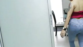 Horny step sister with big ass eats her step brother's cock - Porn in Spanish