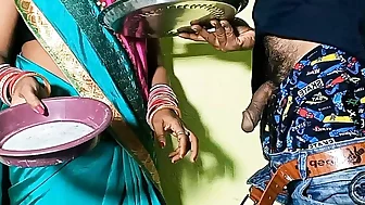 Karwa Chauth Special Bengali Married Couple First Sex and had blowjob in the room with clear Hindi Audio