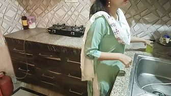 desi sexy stepmom gets angry on him after proposing in kitchen pissing